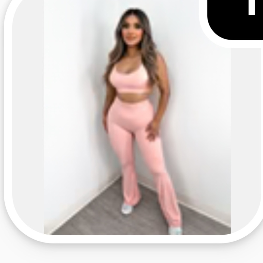 Pink Peachy Bunz Flare Leggings